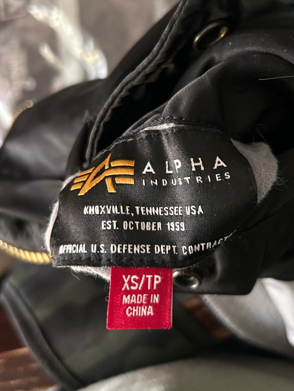 Alpha Industries 'MA-1' Slim Fit Bomber Jacket in Black Sz XS - Picture 11 of 12